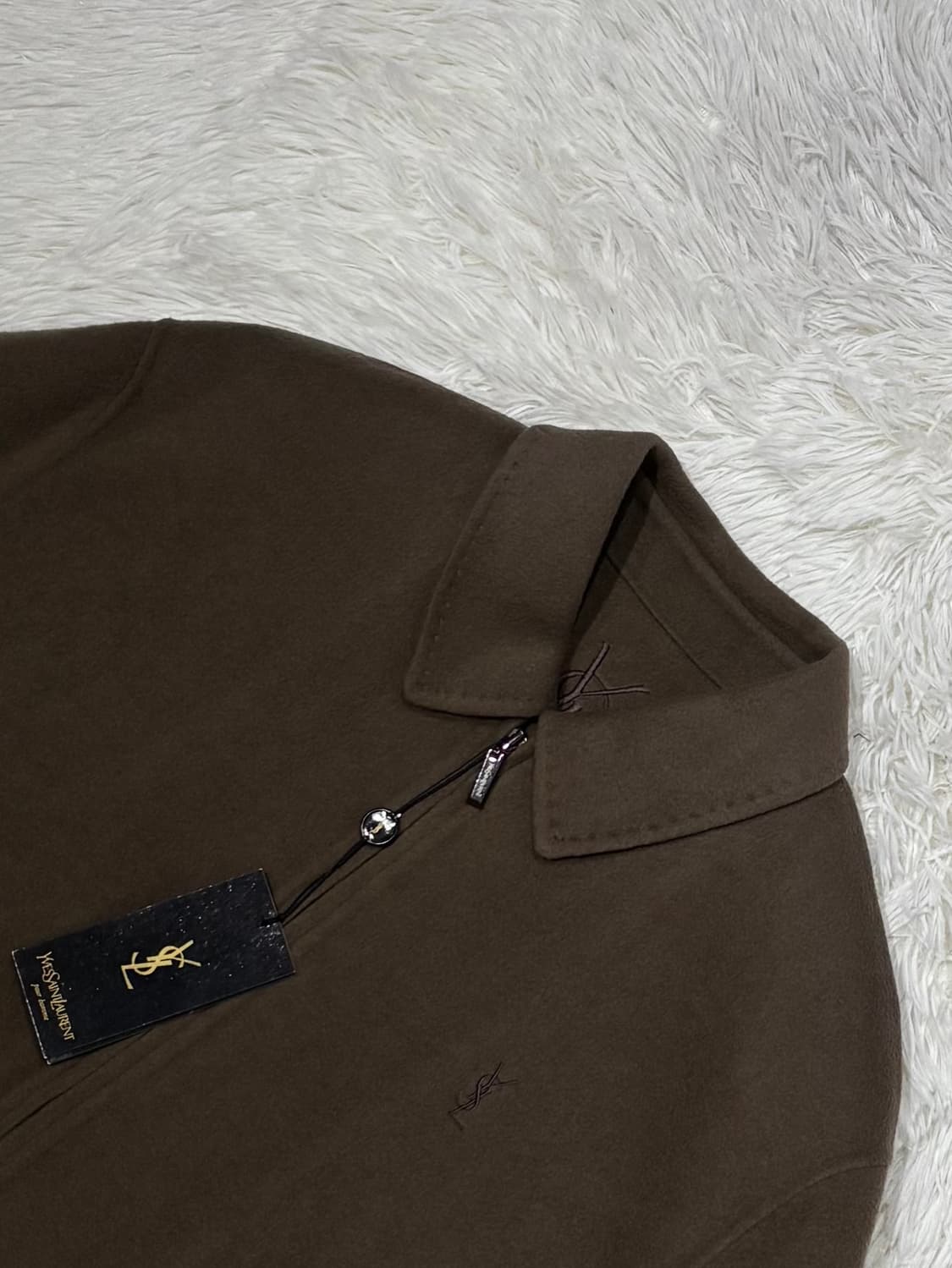 YSL 90’s 모카브라운 핸드메이드 울 자켓 상품이미지4