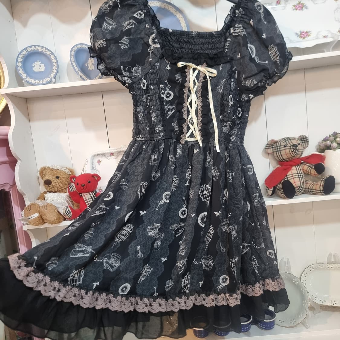 axes femme(엑시즈팜) 다크 로맨틱 쉬폰 원피스 상품이미지4