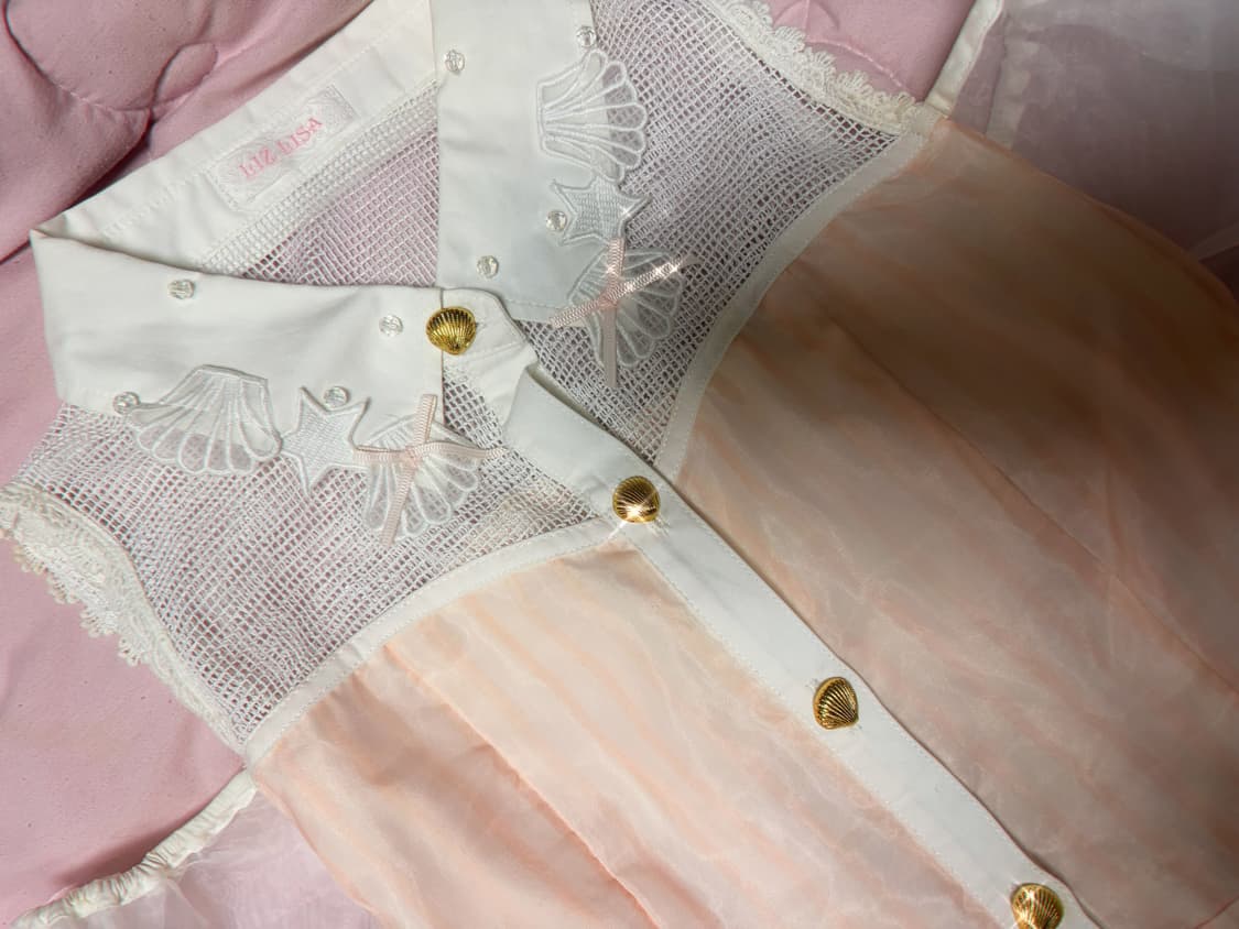 리즈리사 옾숄 오간자 피치 원피스 상품이미지1