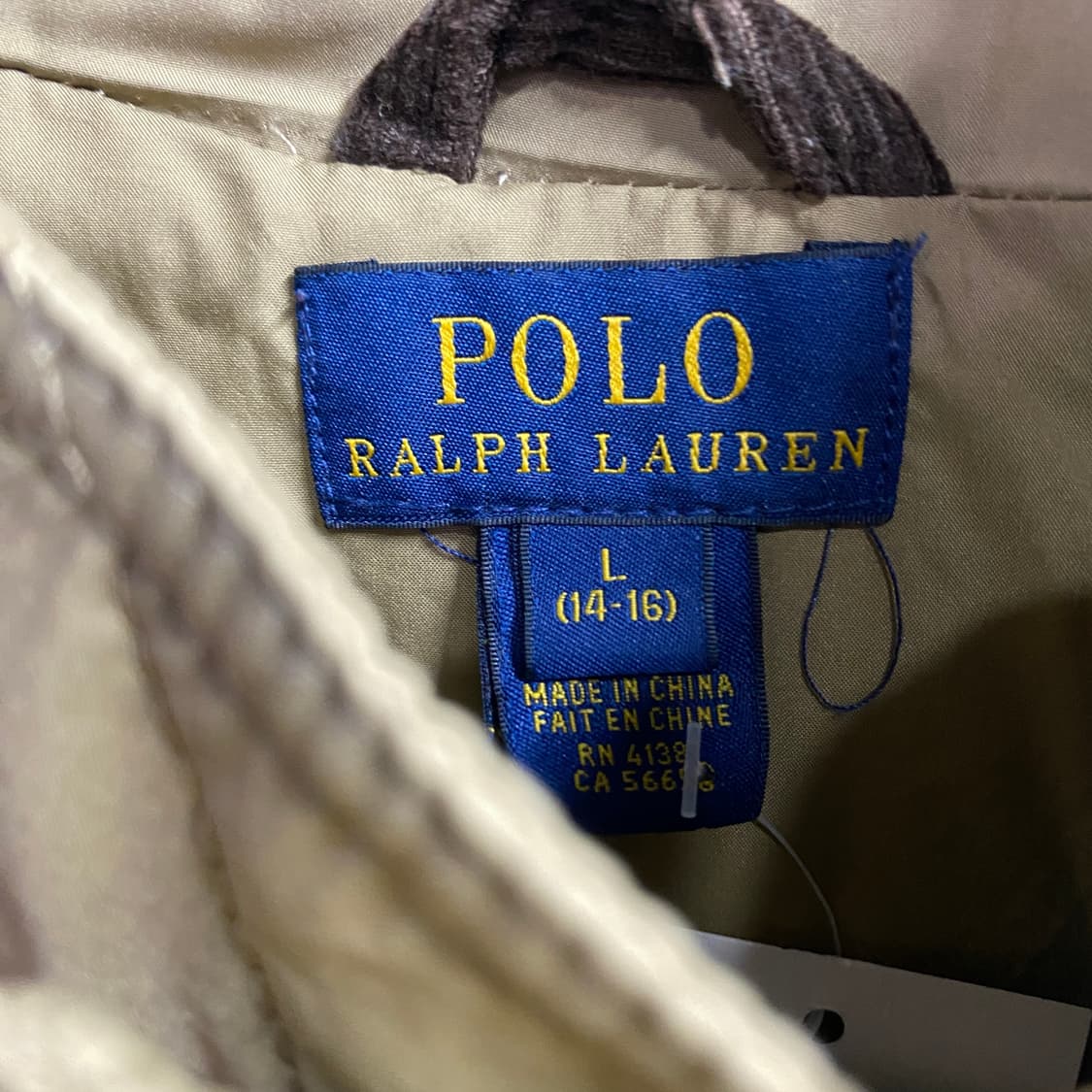 폴로 랄프로렌 베이지 퀄팅 경량패딩 b3377 상품이미지4