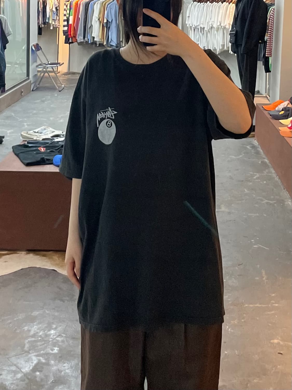스투시 8핀 그래픽 블랙 반팔 H2834 상품이미지1