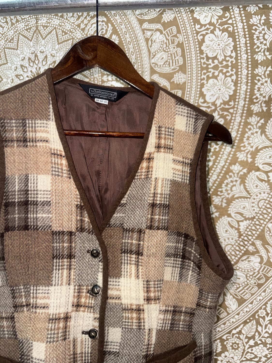 JOHANEX 체크 패치 모직 베스트 자켓  상품이미지3