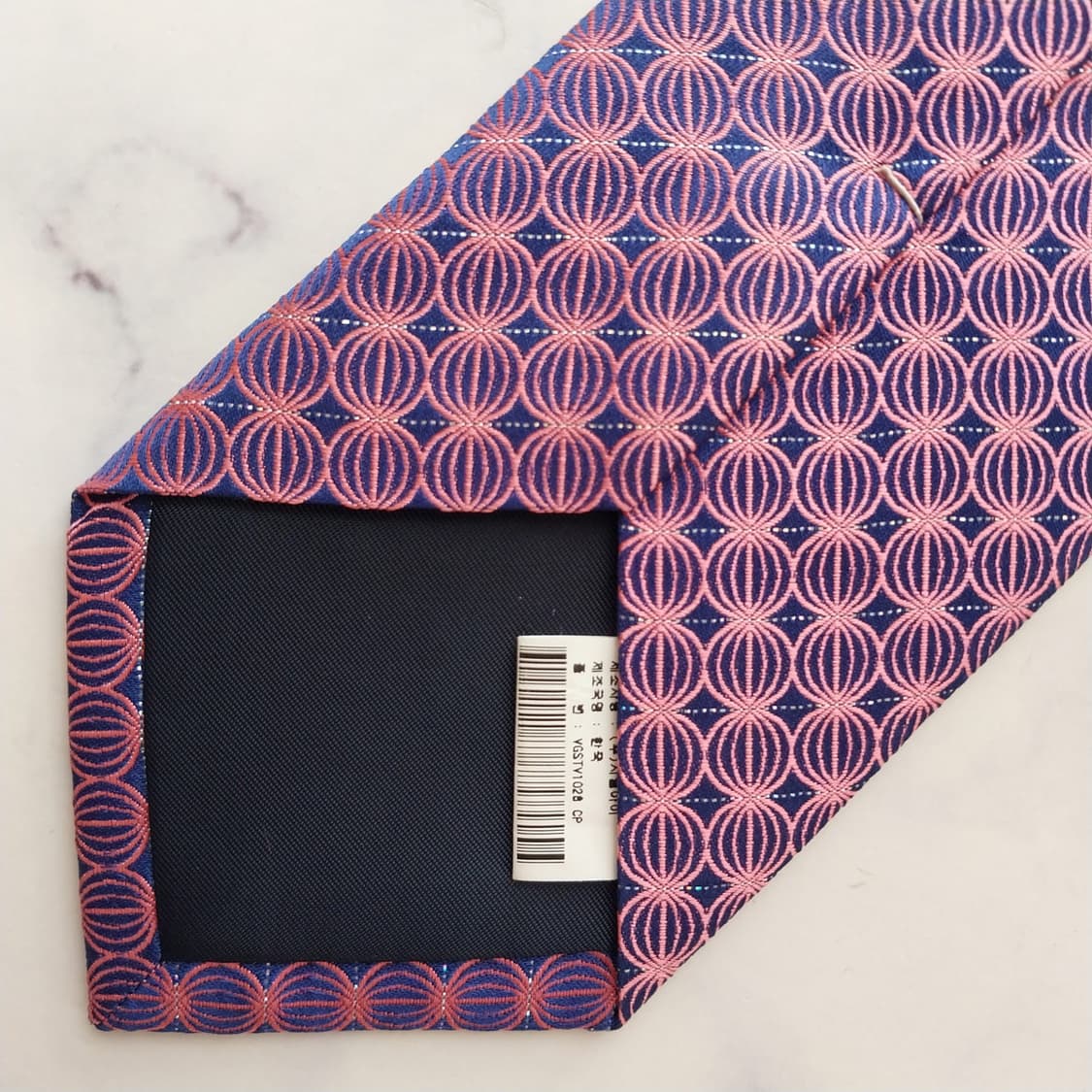 레노마 실크 핑크 서클 패턴 넥타이 8cm A+등급 K2383 상품이미지7