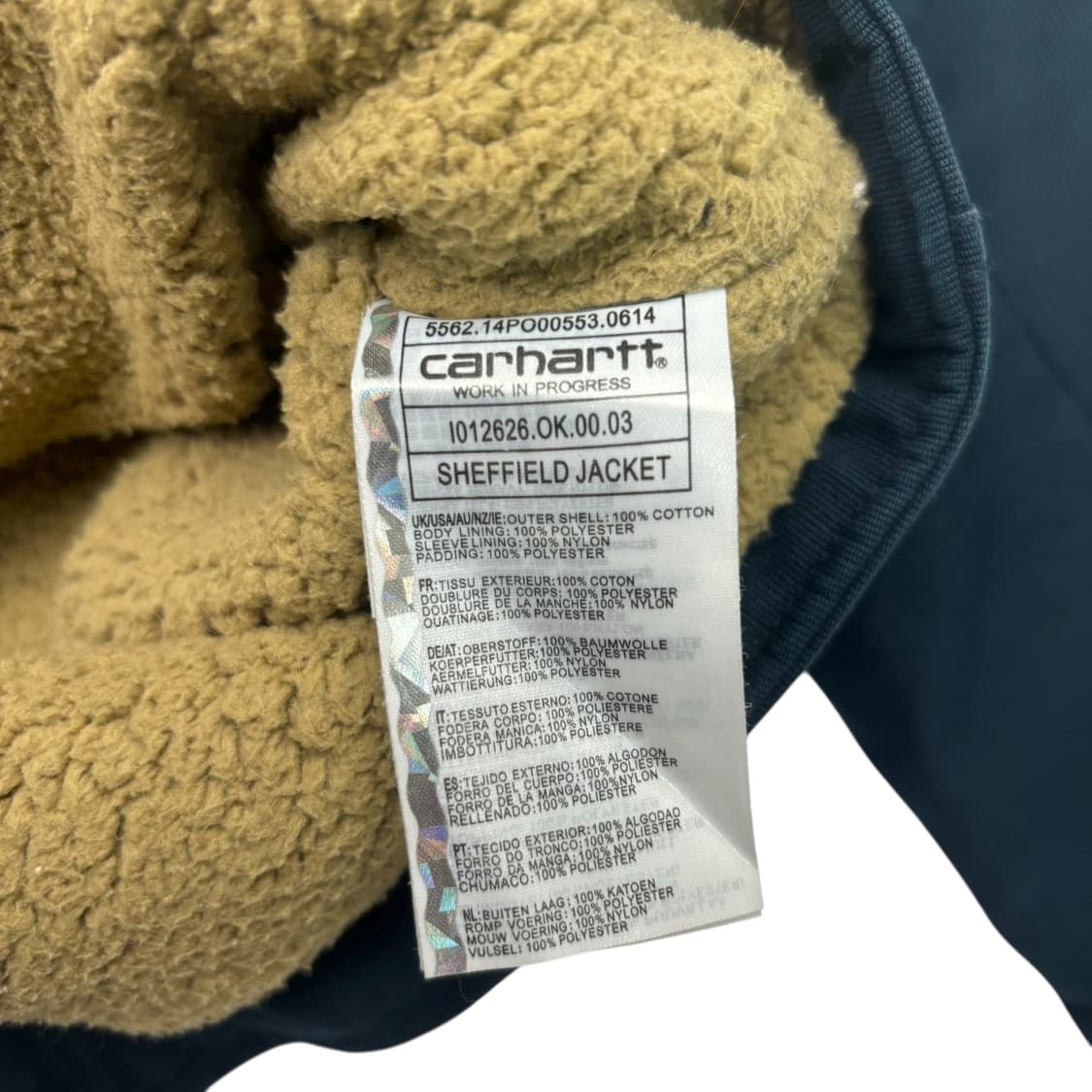 칼하트 WIP 네이비 쉐필드 덱 자켓 M 상품이미지8