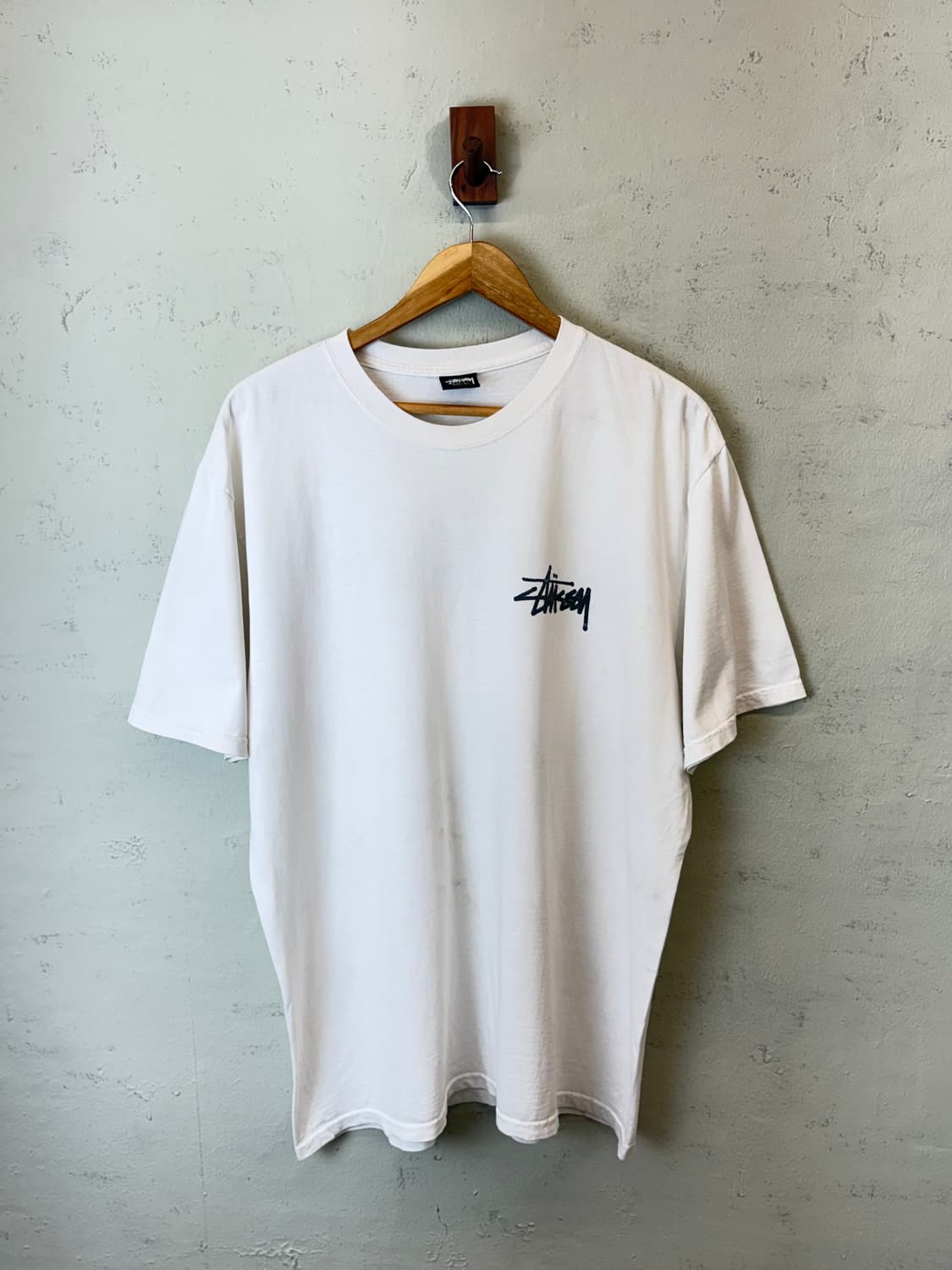 스투시 올드 폰 피그먼트 다이드 화이트 반팔티 상품이미지2