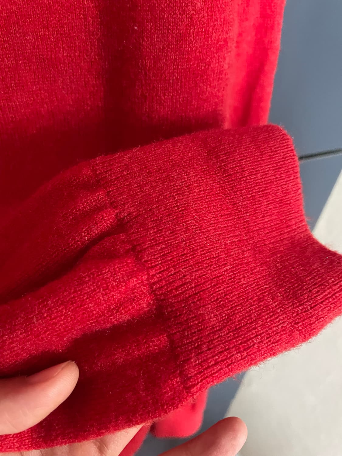 Tommy Hilfiger 램스울100 레드 라운드 니트 상품이미지5