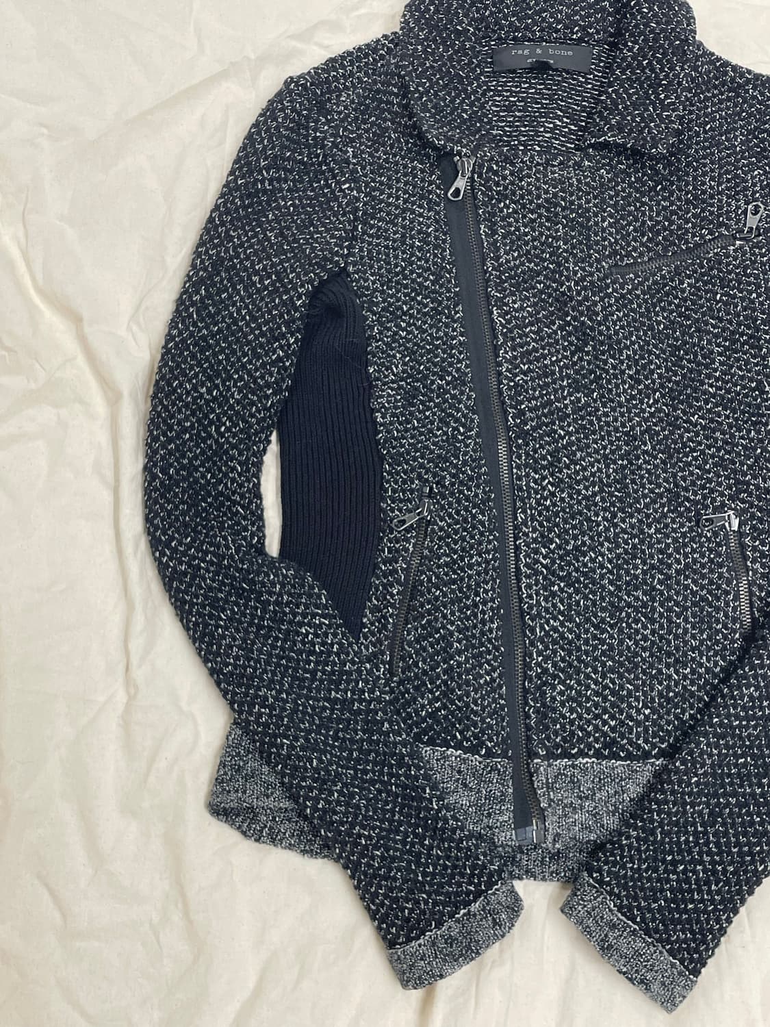 rag & bone 랙 앤 본 사선 모토 니트 재킷 상품이미지2