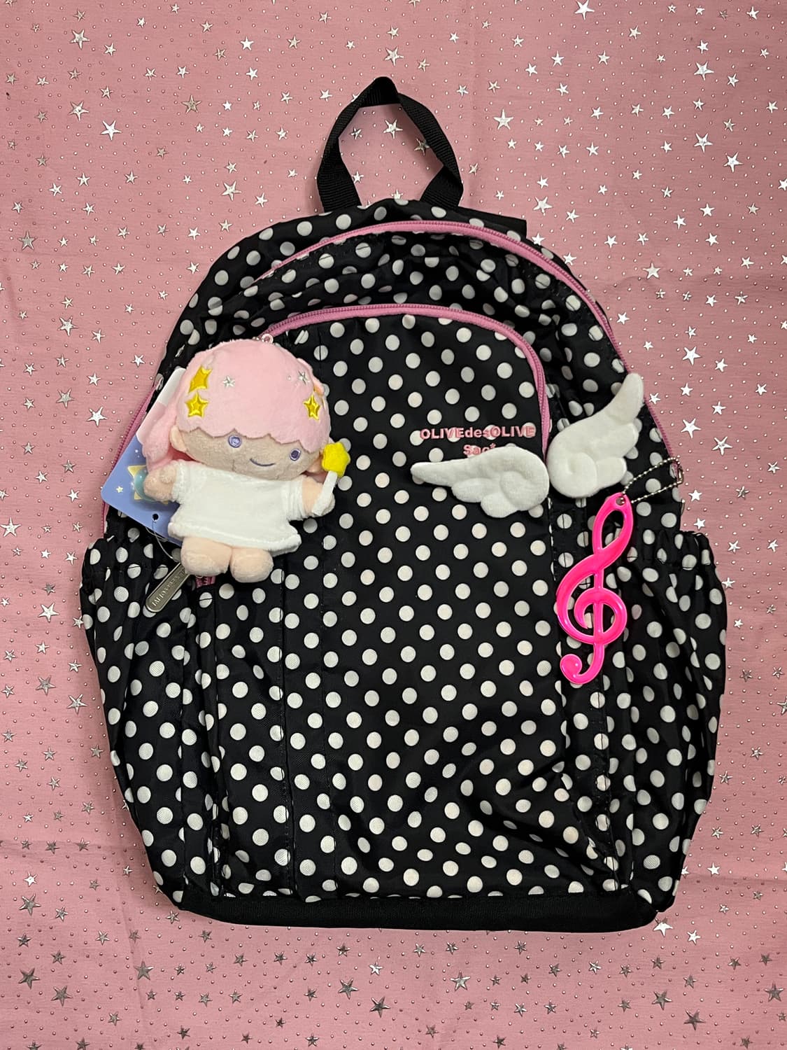 블랙 도트 백팩 🎀 상품이미지9