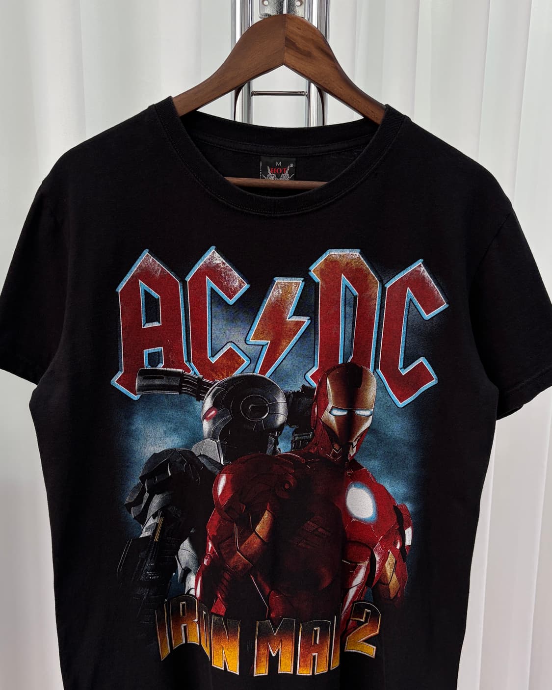HOT ROCK 빈티지 AC/DC 아이언맨 프린팅 티셔츠 상품이미지5