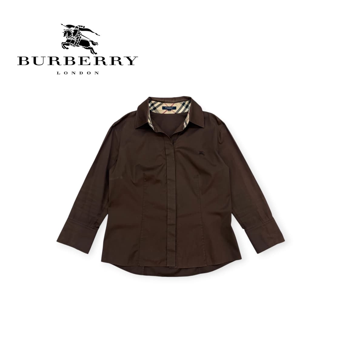 버버리 런던 노바체크 브라운 셔츠 상품이미지1
