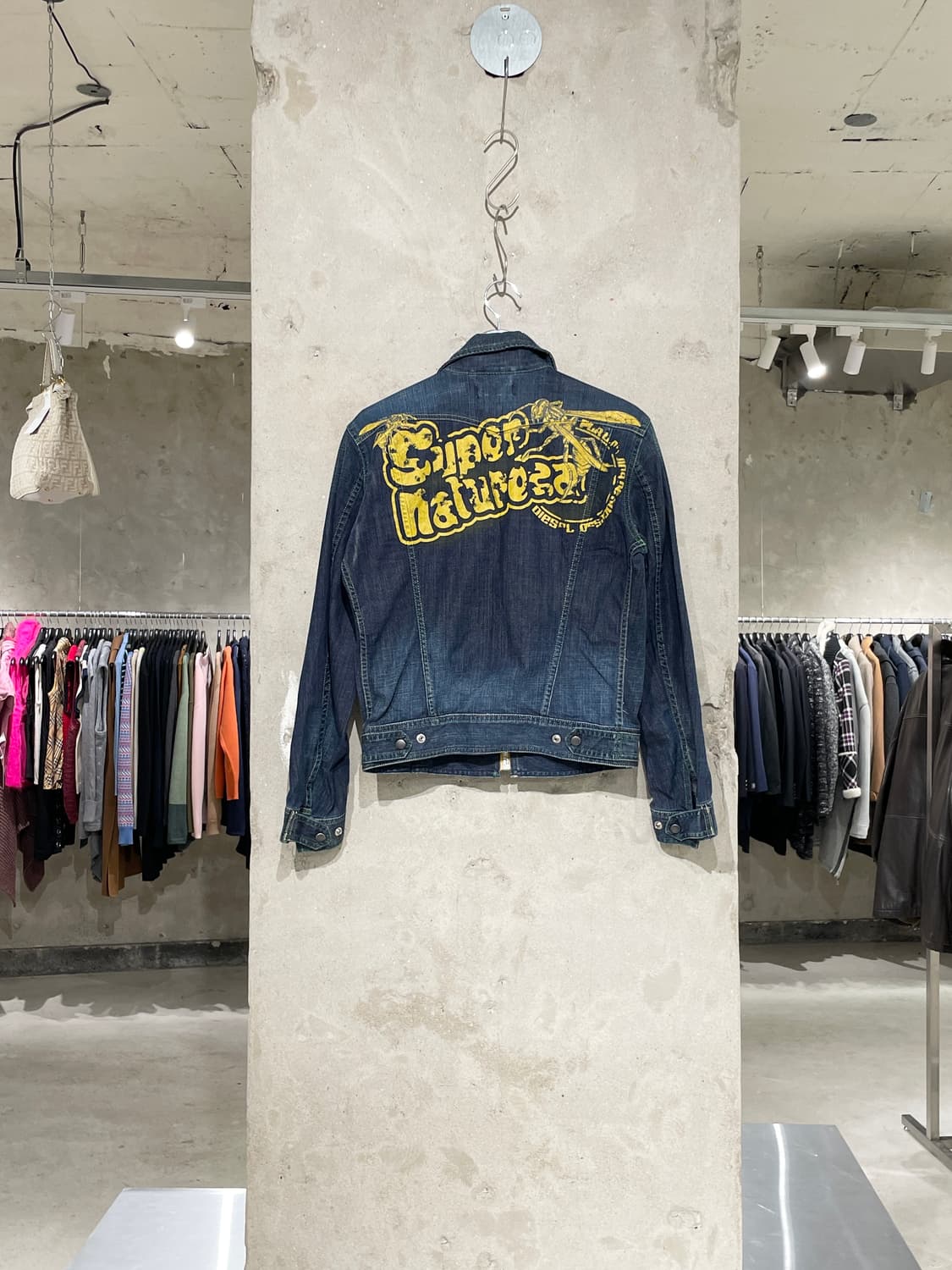 디젤 진청 y2k 레터링 워싱 바이커 데님 자켓 상품이미지1