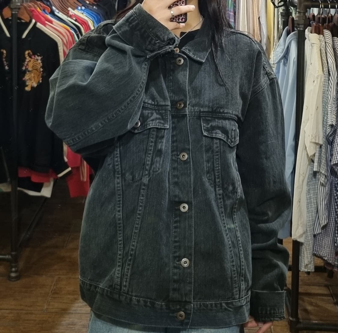 [Hi] vtg 빈티지 데님 자켓 블랙 상품이미지6