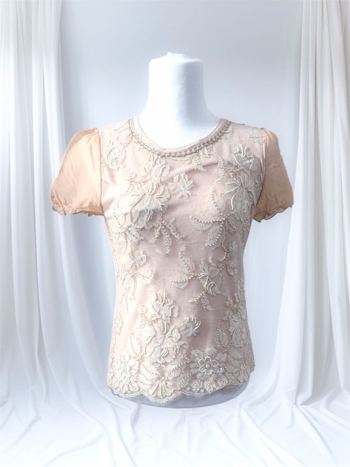 빈티지 레이스 플라워 리본탑 상품이미지1