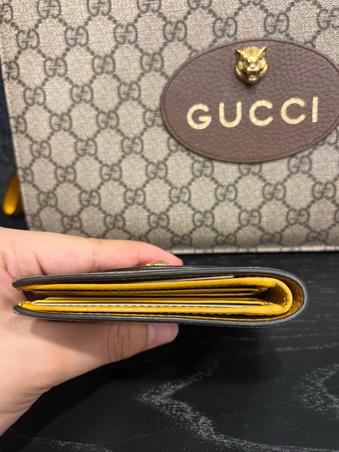 구찌 네오 빈티지 GG 수프림 클러치 및 지갑 세트 상품이미지6