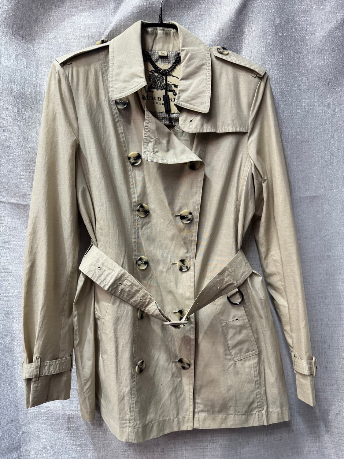 버버리 코튼/실크 혼방 샌드링엄 코트 8(S) 상품이미지1