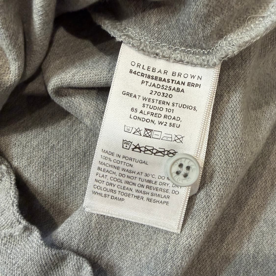 Orlebar Brown 테일러드 핏 그레이 폴로 셔츠 상품이미지4