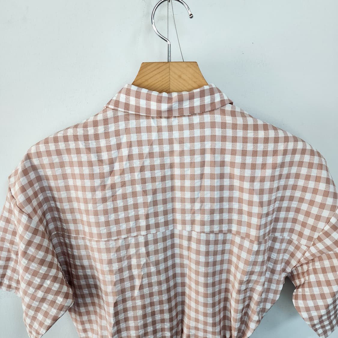 솔로이스트 깅엄 체크 반팔 원피스 상품이미지5