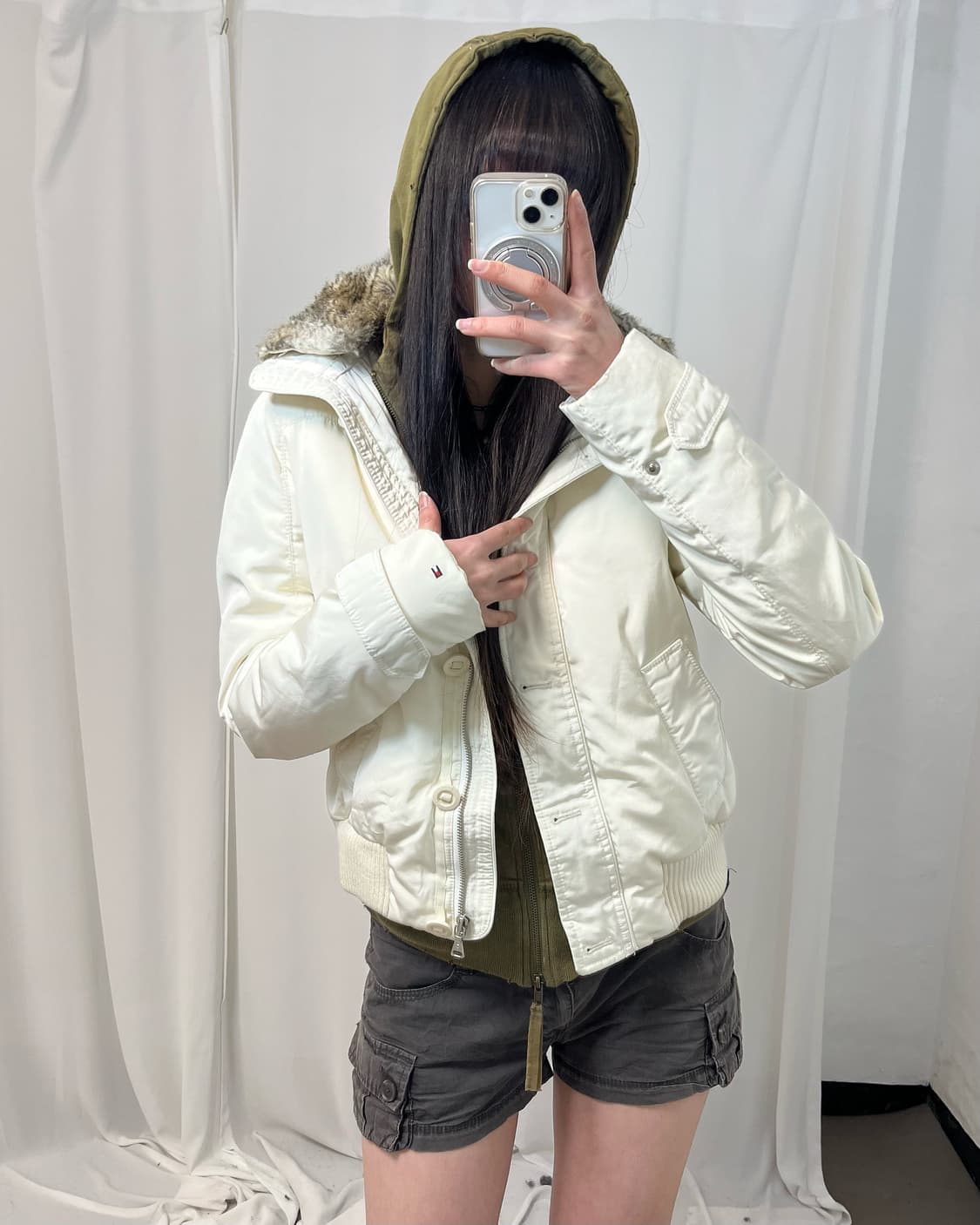 Tommyhilfiger 아이보리 재패니즈걸st 패딩 상품이미지5