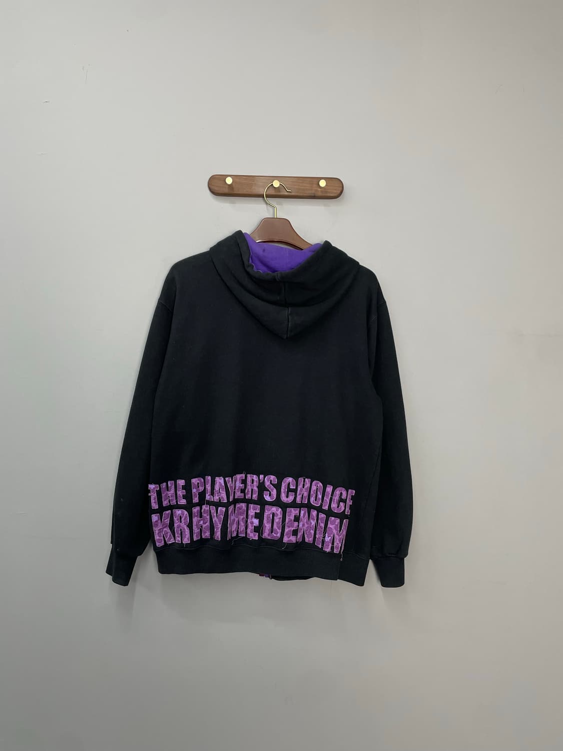 빈티지 퍼플로고 블랙 후드집업 H1739 상품이미지5