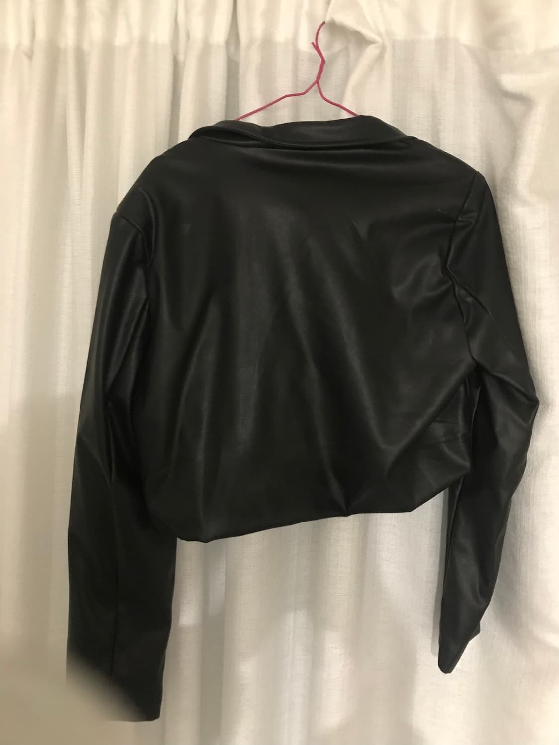 원버튼 크롭 가죽 자켓 상품이미지2