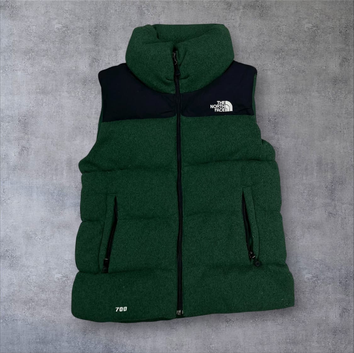 노스페이스 그린 컬러 700 눕시 덕다운 패딩 베스트 상품이미지1