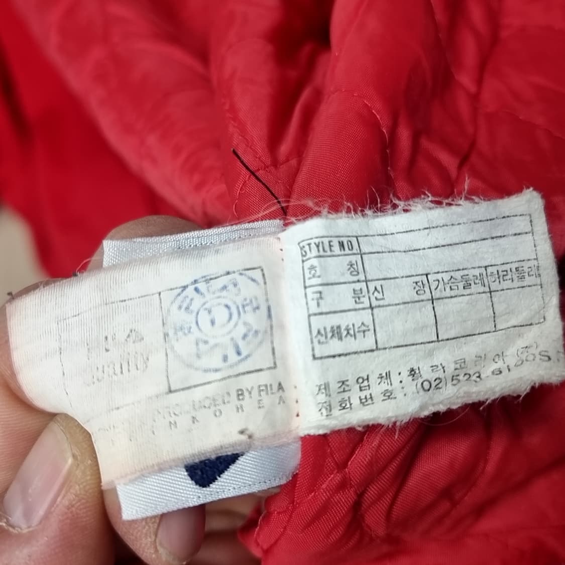 한국제 80년대 빈티지 휠라 스키팀 레드 패딩 자켓(105) 상품이미지6