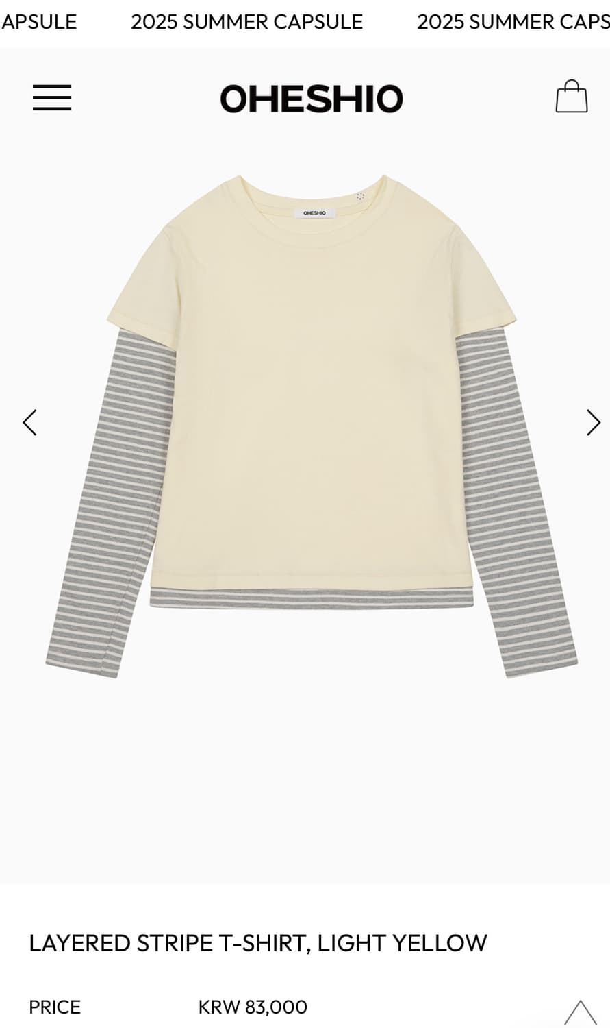 오헤시오 LAYERED STRIPE T-SHIRT 상품이미지1