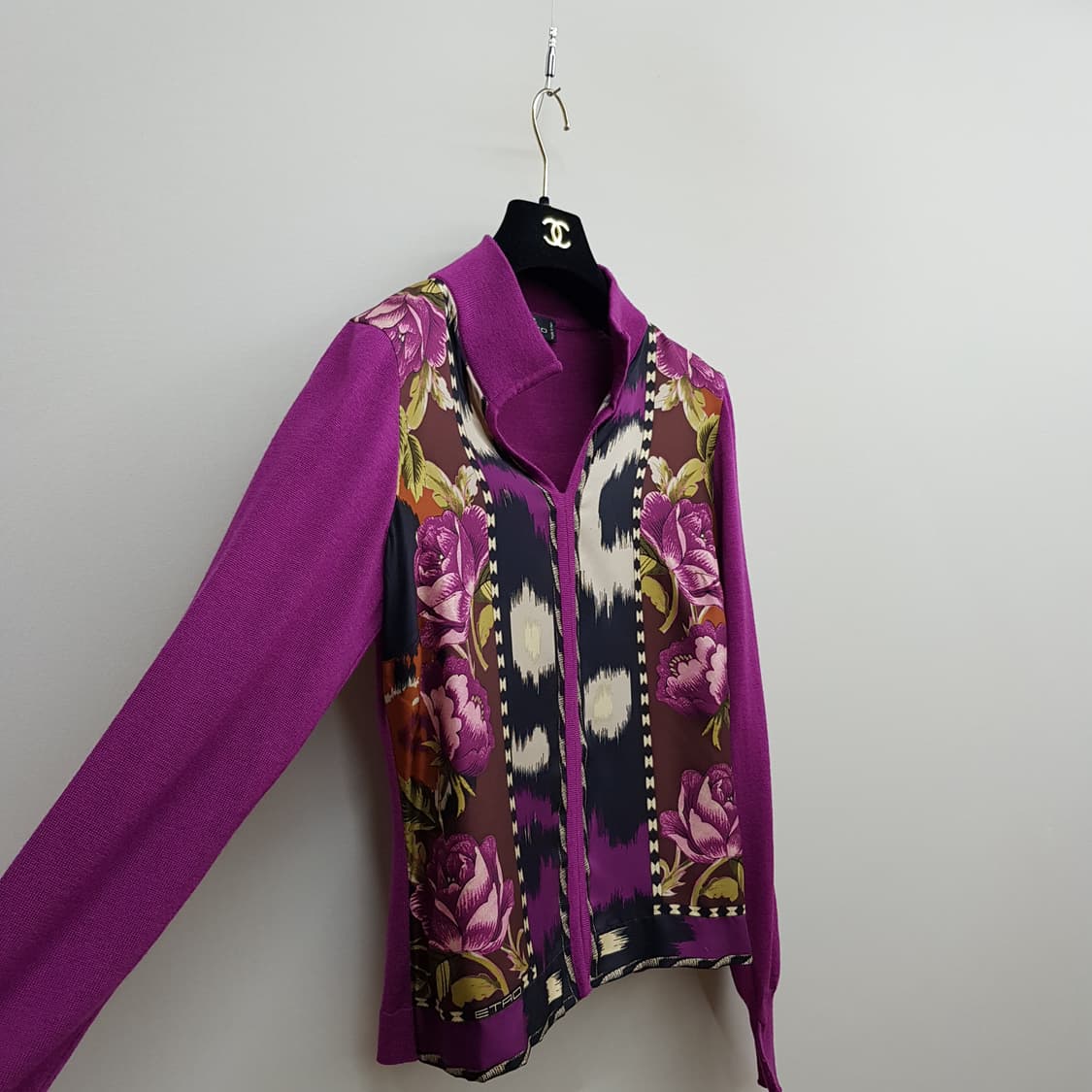 에뜨로 ETRO  플로럴 실크 패널 울 니트 40사이즈 상품이미지3