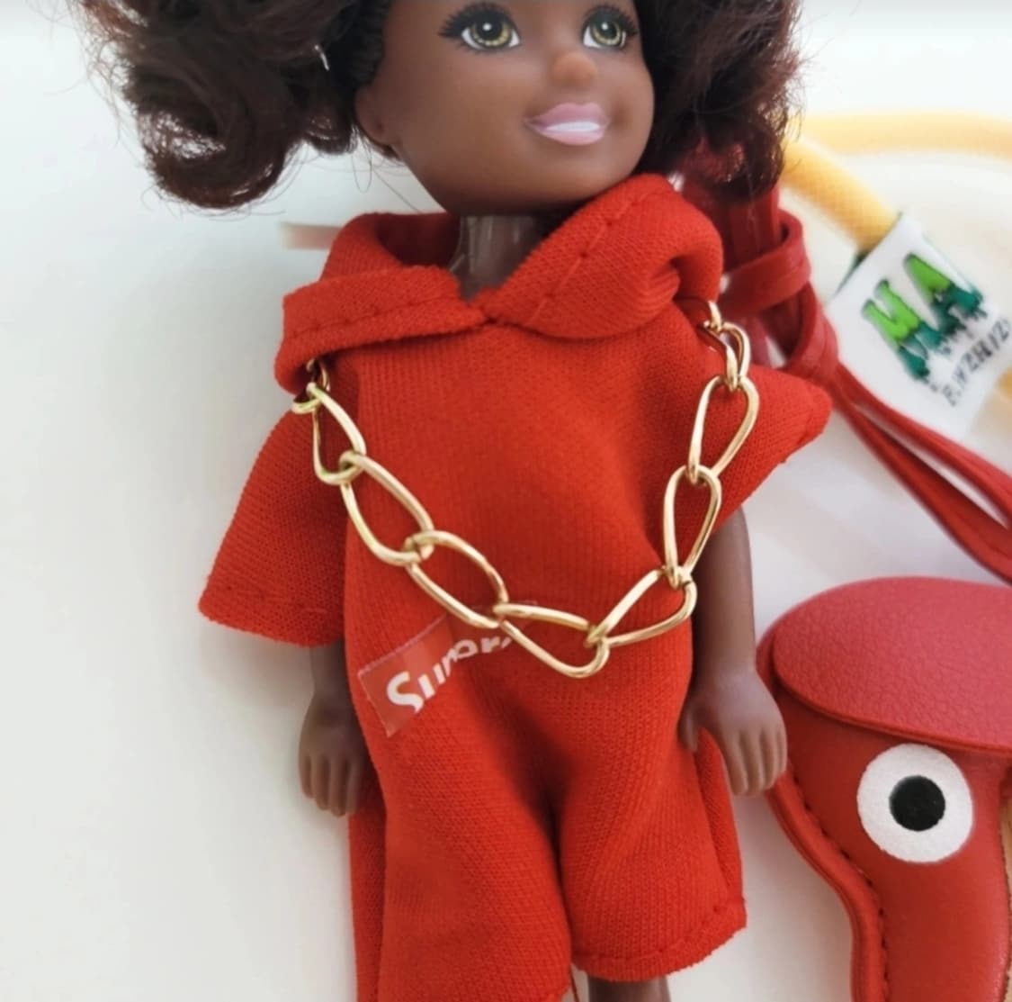 새상품)흑인 뽀글이 힙스타일 빈티지틱 바비인형키링 올set 상품이미지3