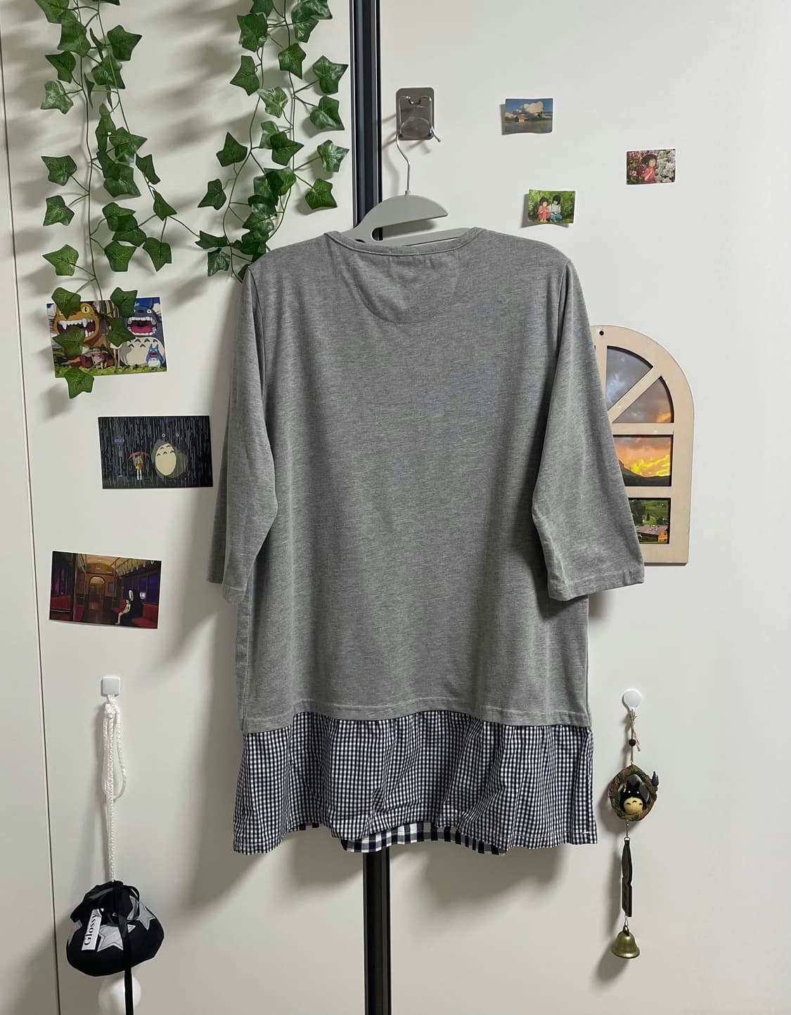 모리걸 바선생 가디건 체크 블라우스 상품이미지2