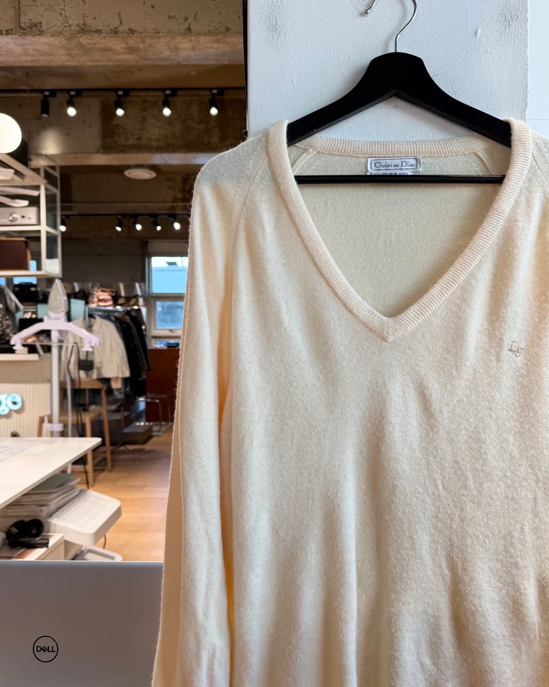 크리스찬 디올 아이보리 울 브이넥 니트  상품이미지4