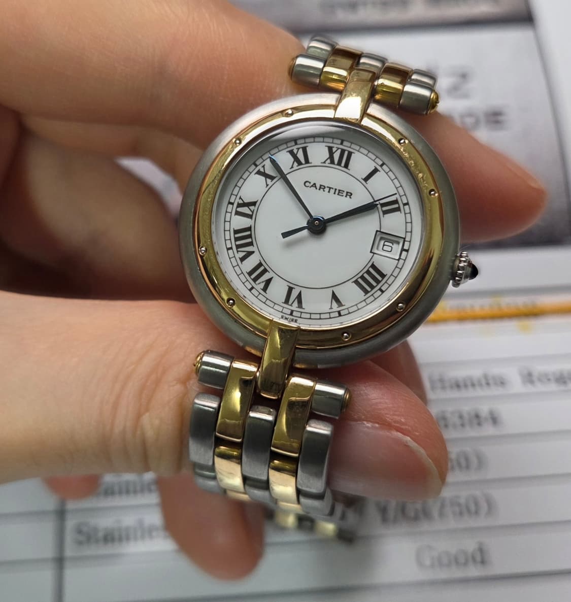 까르띠에 팬더 방돔 18K콤비 2줄버전 블루핸즈 LM 남성용 (감정서 포 상품이미지4