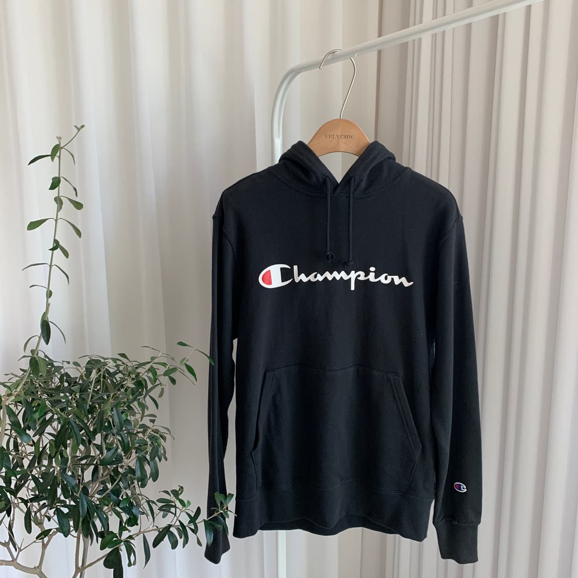 챔피온 CHAMPION 블랙 후드 티셔츠 상품이미지9