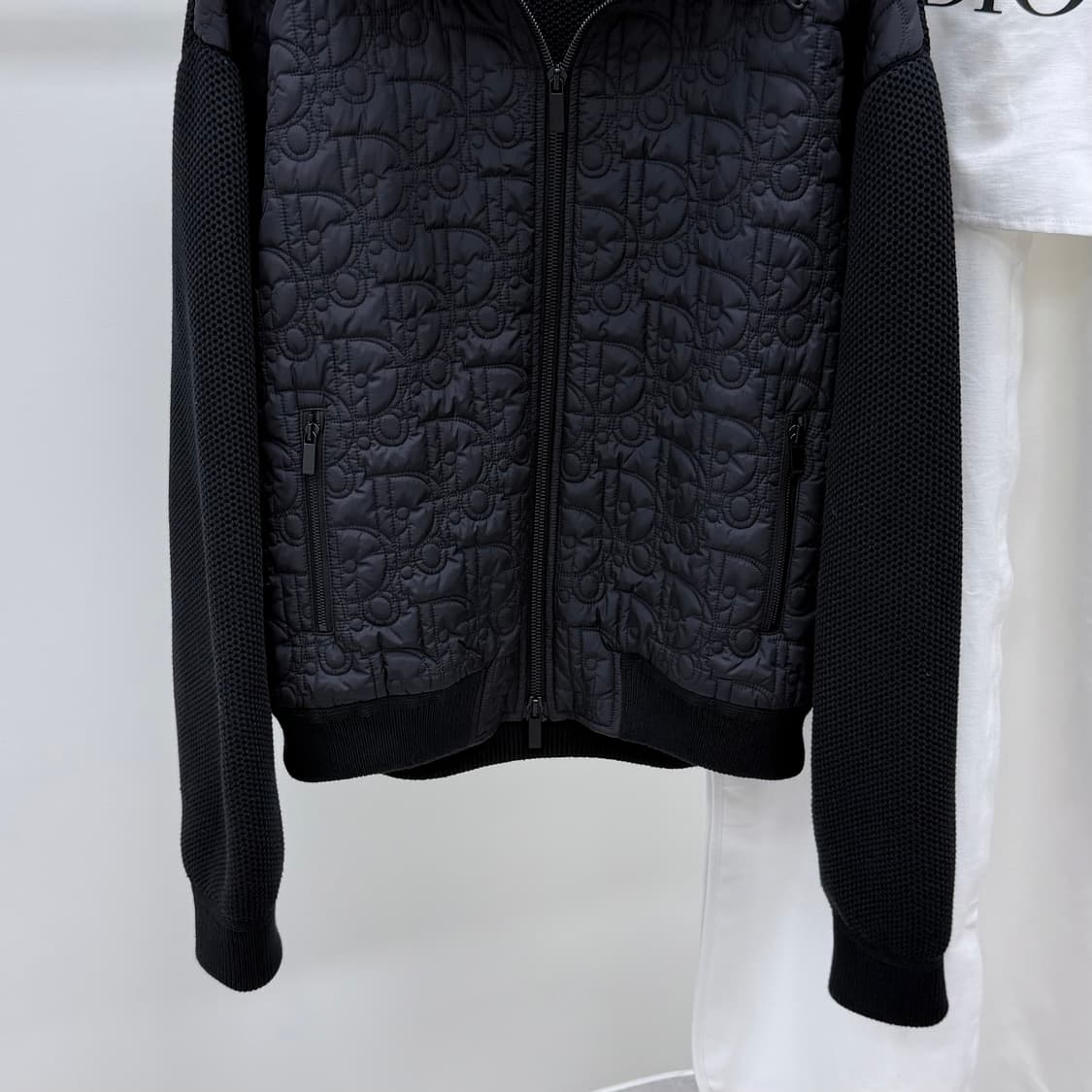 [S+급/XL] 디올 오블리크 후드 니트패딩 블루종 자켓 상품이미지3