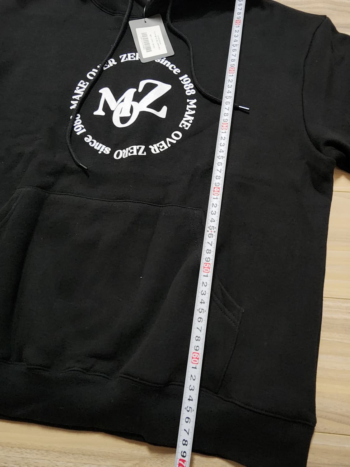 모즈모즈써클샤인로고기모후드티블랙 상품이미지7