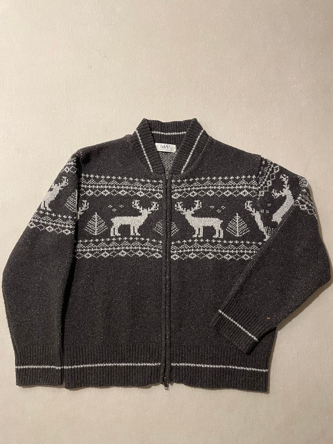 [엘무드] 엘무드 노르딕 보머 니트 집업 월넛 브라운 44 상품이미지1