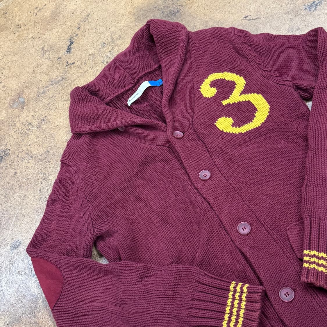 아디다스 버건디 카라 니트 가디건 90 상품이미지1