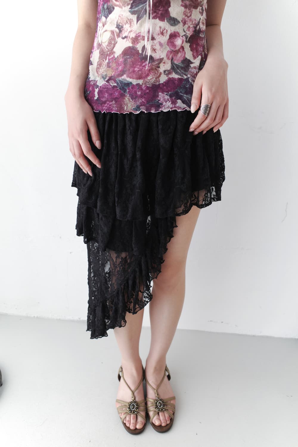 unbalanced lace skirt  상품이미지4