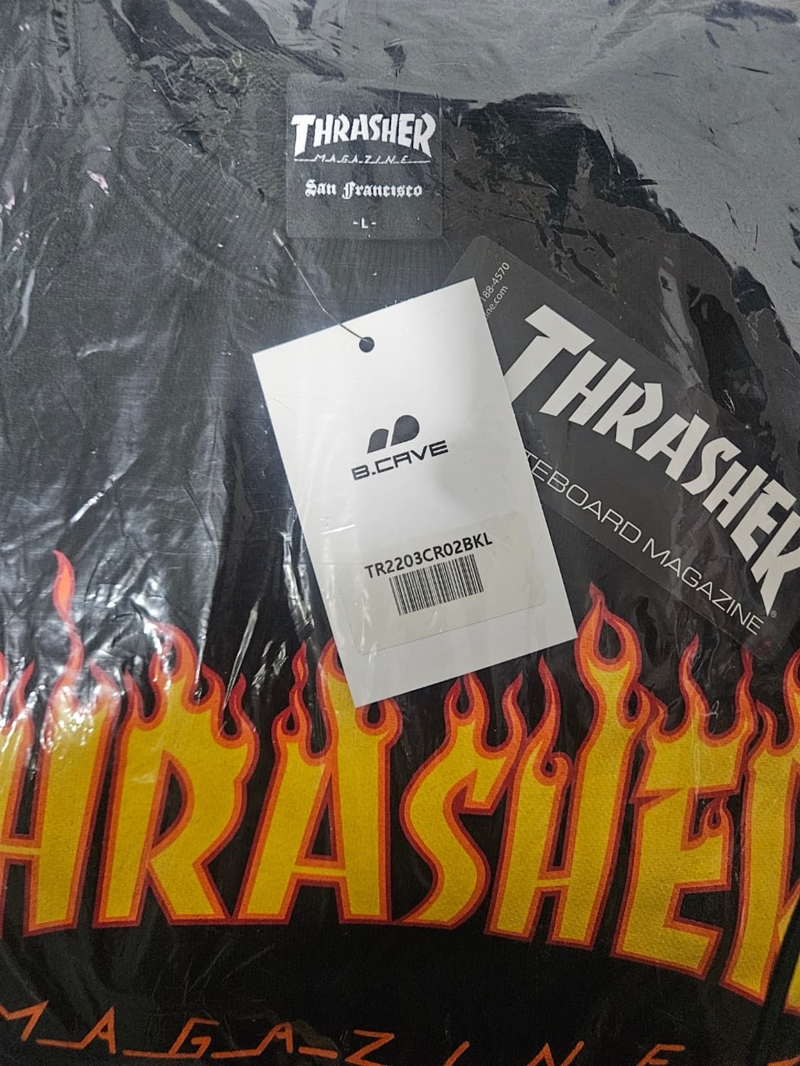 [L]트래셔 맨투맨 블랙(논기모) 상품이미지2