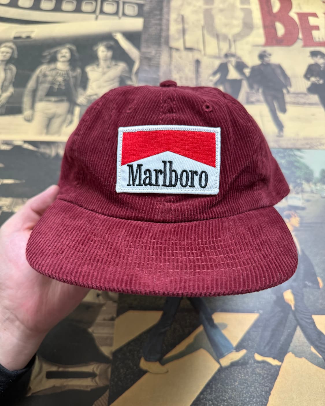 Marlboro(말보로) 버건디 코듀로이 캡 상품이미지1