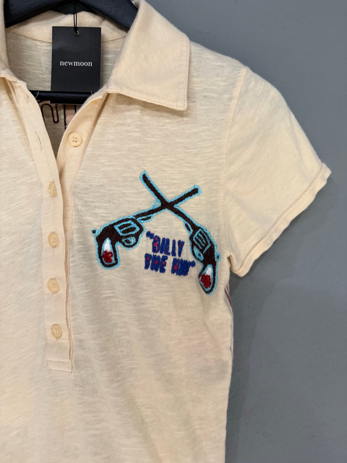 back skull point button collar tee 상품이미지6