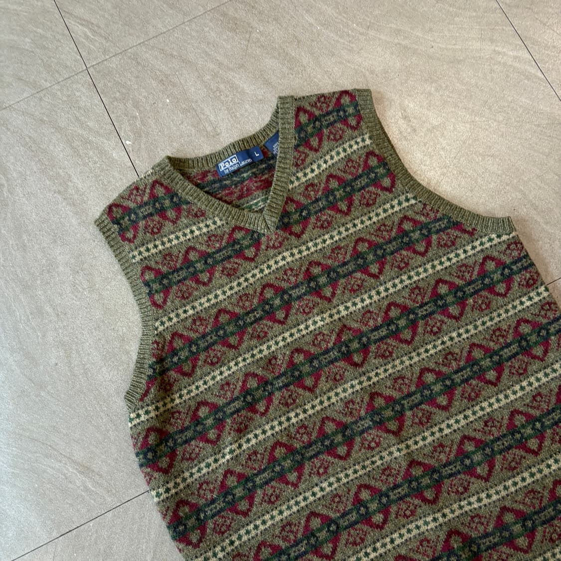 폴로 정품 페어아일 니트 조끼 상품이미지2