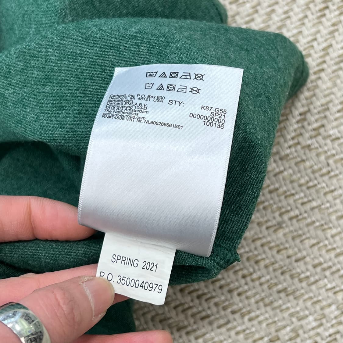 칼하트 포켓 반팔티셔츠 r3276 상품이미지7