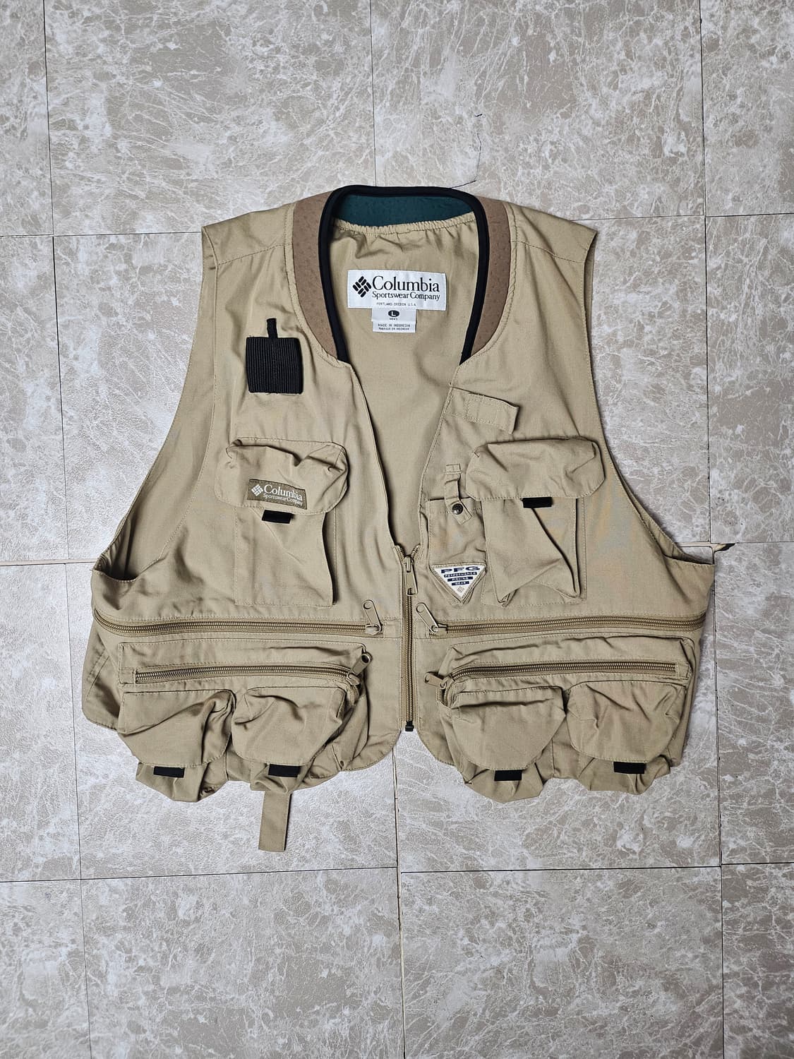 컬럼비아 낚시 조끼 베이지  L 상품이미지1