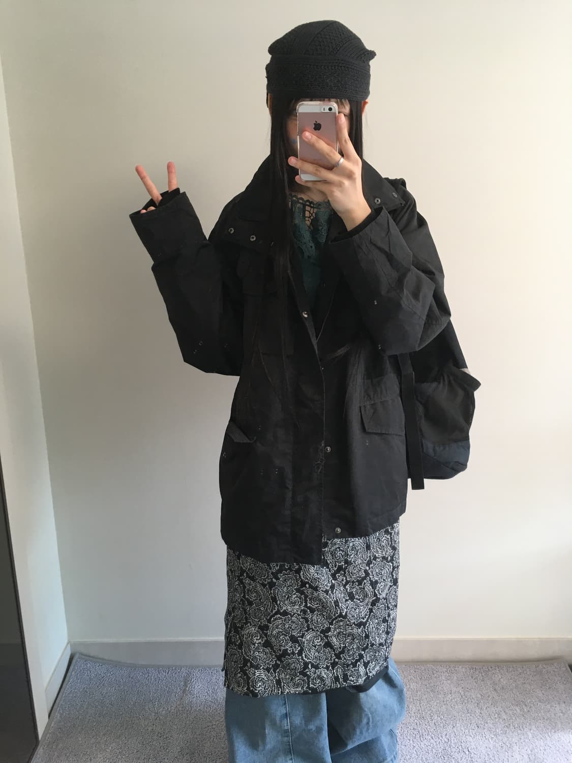 vintage paisley midi skirt black 상품이미지2