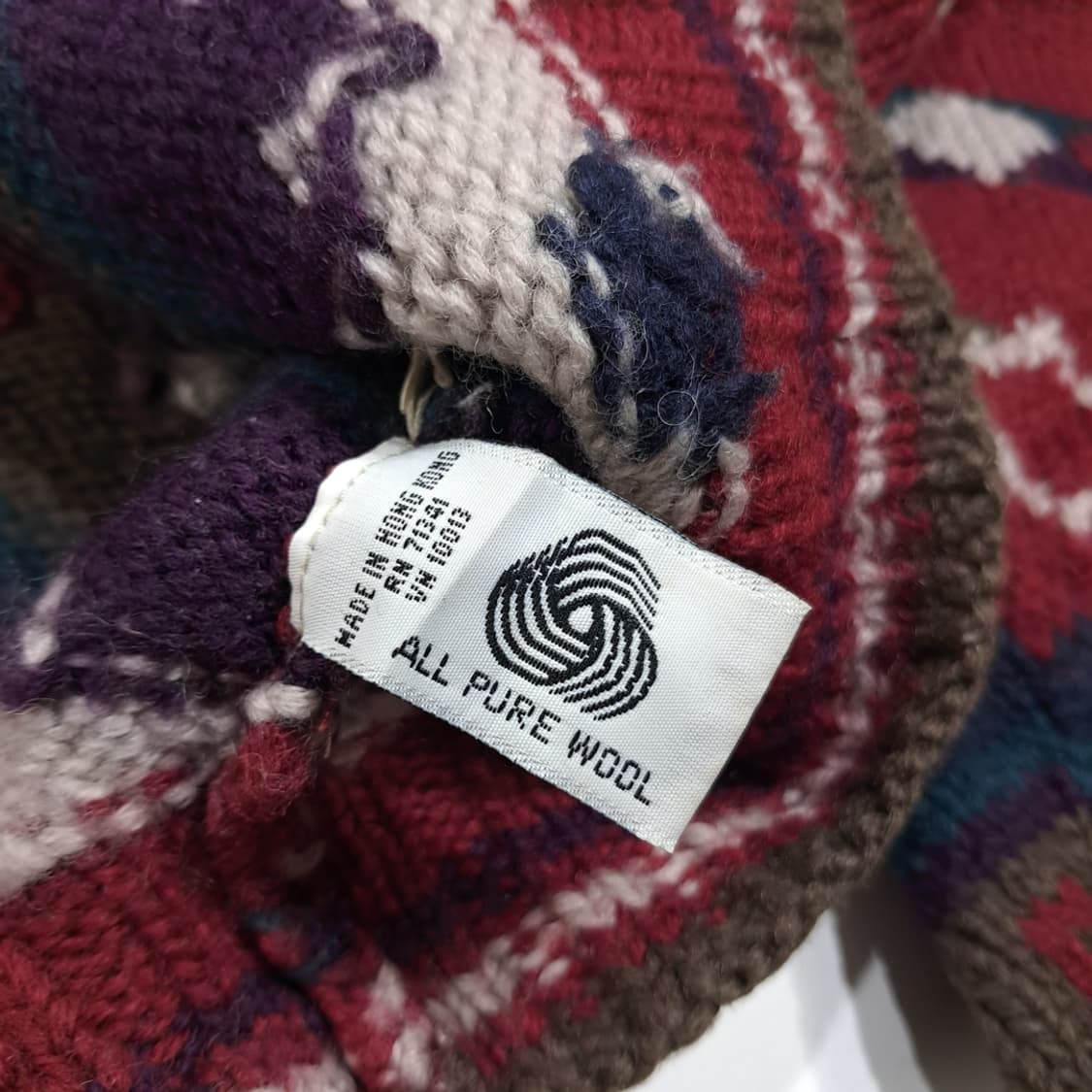 CL106 L 엘엘빈 80s 퓨어 울 네이티브 패턴 크루넥 니트 상품이미지4