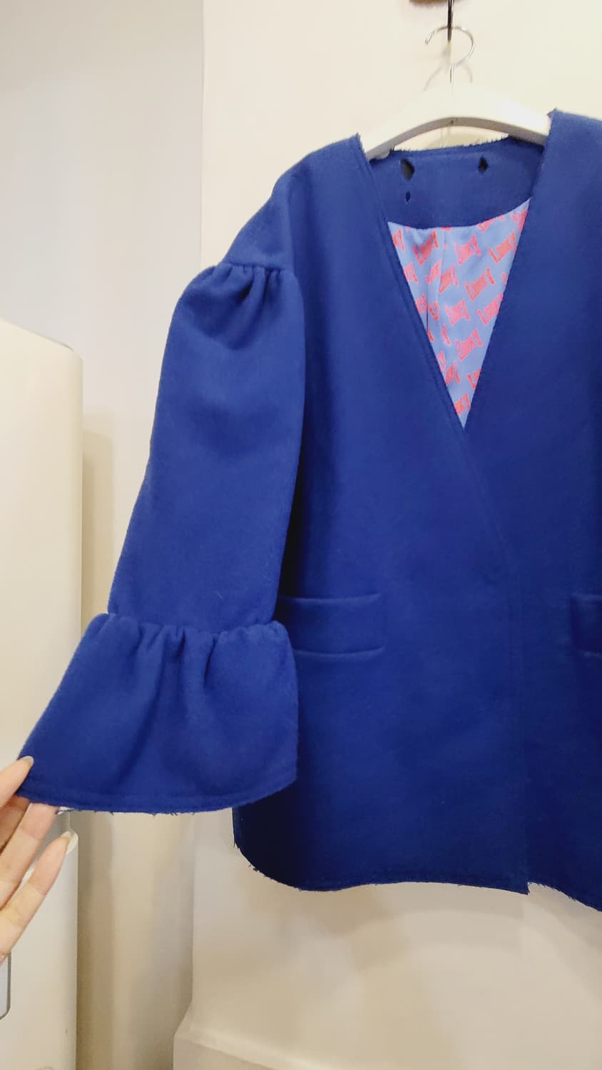 럭키슈에뜨 블루 프릴라인  울 자켓 상품이미지4