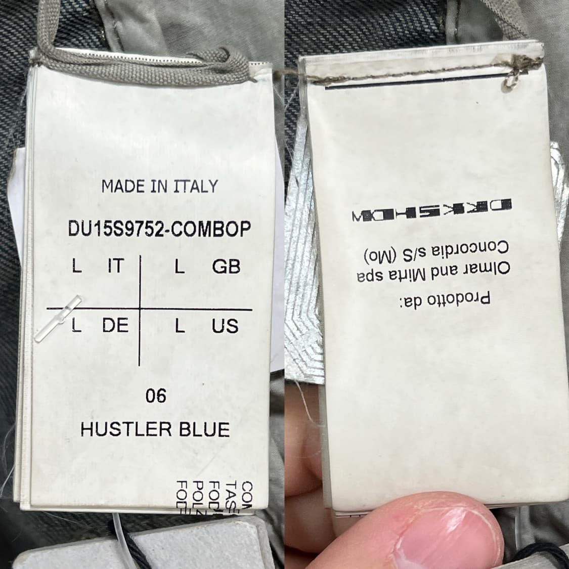 릭오웬스 15SS 다크쉐도우 가죽 데님 자켓 허슬러 블루 상품이미지9