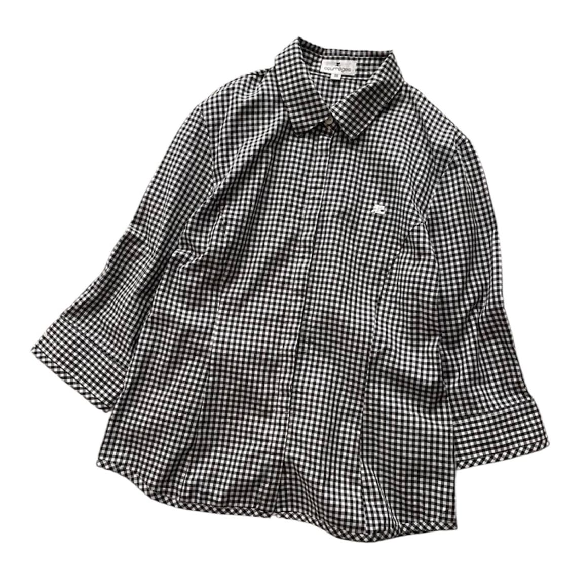 Courrèges 블랙 체크 셔츠 상품이미지1