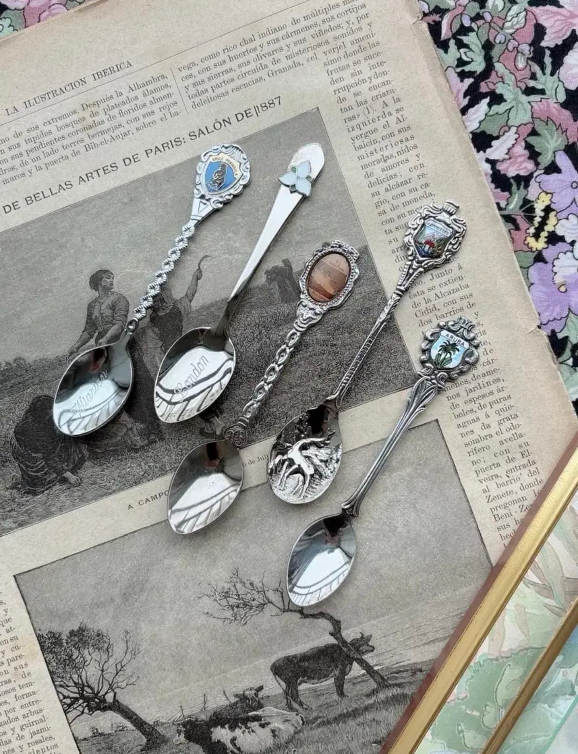 빈티지 수비니어 크롬플레이트 티스푼 5개세트 상품이미지1